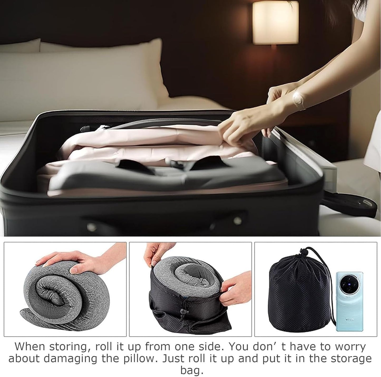 WEERSHUN Travel Pillows for Airplanes,2024 New Travel Pillow,Travel Neck Pillow Airplane Memory Foam Travel Pillow Neck Pillow for Traveling Suitable for Airplanes,Offices and Cars