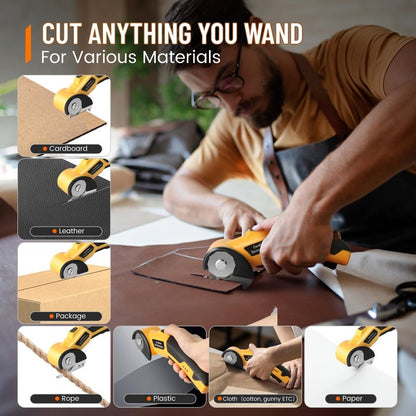 Electric Scissors, Cardboard Cutter, With LED Light, High-Efficiency Brushless Motor, 2000mAh Battery, Tungsten Steel Blade, Suitable for Cloth, Cardboard, Carpet Wire Rope Cutters Orange