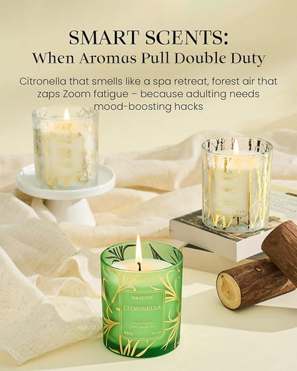 M&SENSE Forest Scented Vegan Soy Candles,8.1oz 42-Hour Slow Burning Time,No Toxin Naturally Scented Candles for Fall Winter Bathtub Aromatherapy Calming Home Fragrance, Thanksgiving Christmas Gifts