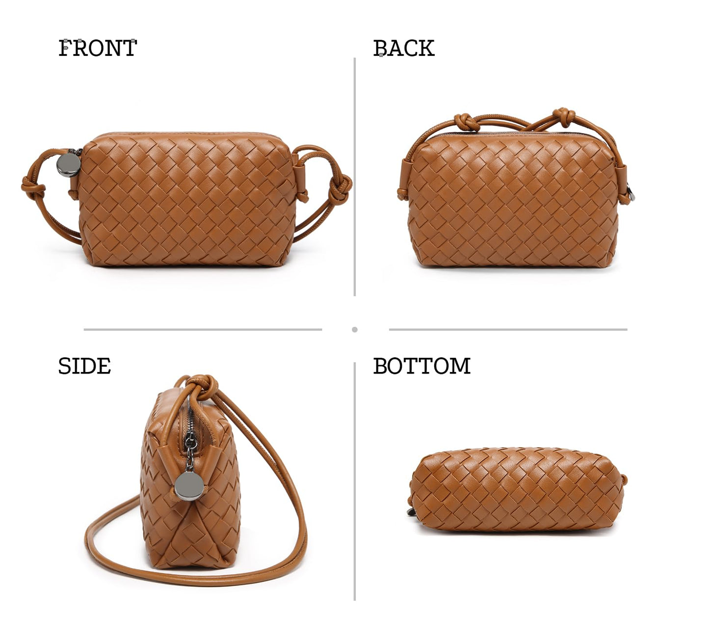 swinsack Small Woven Leather Crossbody Bag, Mini Crossbodybag for women,Vegan Leather Purse Clutch Shoulderbag Handbag