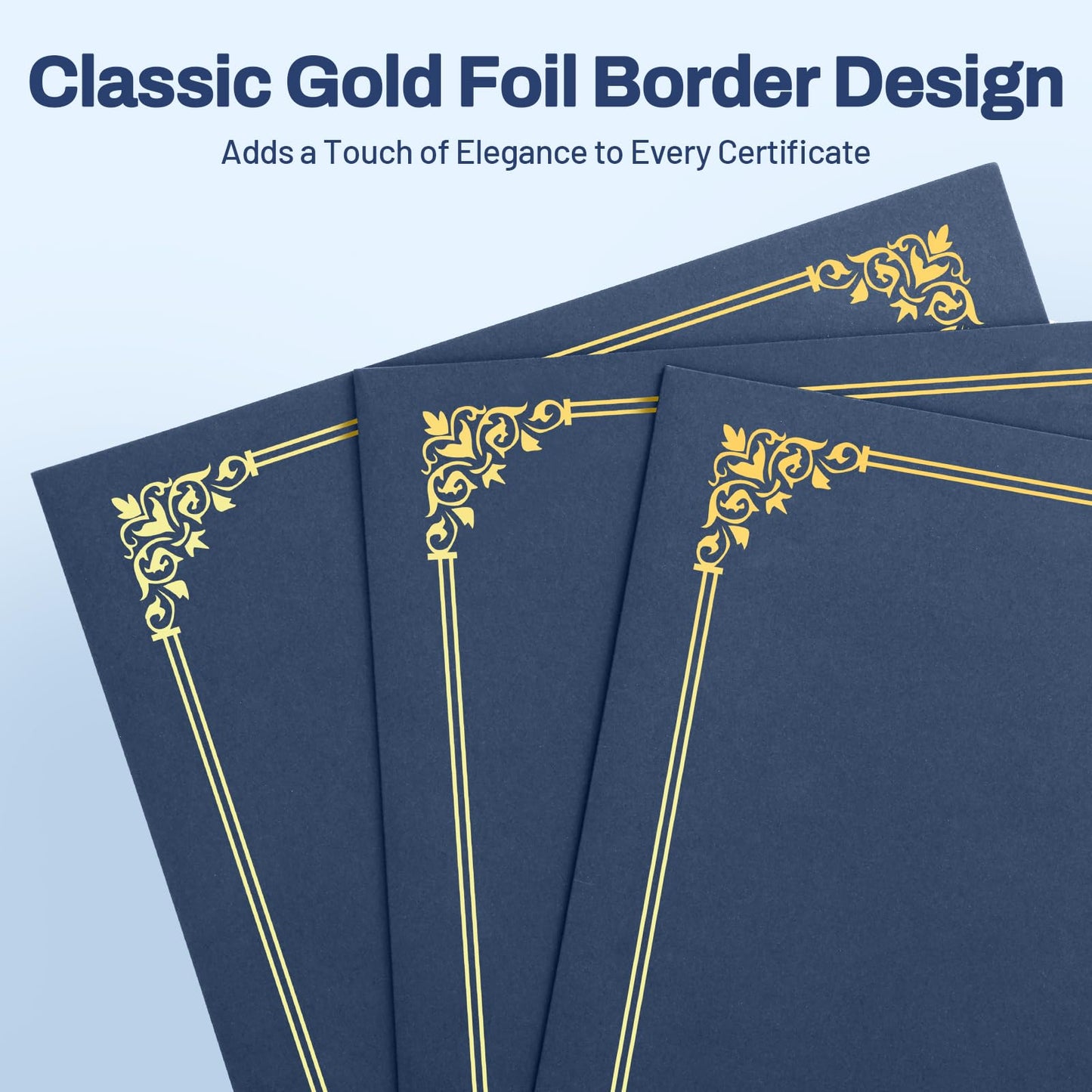 SUNEE Certificate Holders(Navy Blue, 30 Packs), Diploma Covers Gold Foil Border, for Letter Size 8.5x11 Certificates, Cardstock, Document Papers