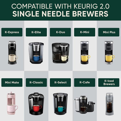 Stainless Steel Reusable K Cups for Keurig 2.0, Keurig Mini, K-Express, K-Classic, K-Elite, K-Compact, K-Mini Mate Single-Serve Coffee Makers by PureHQ - Refillable Metal Coffee Filters - 2 Pack