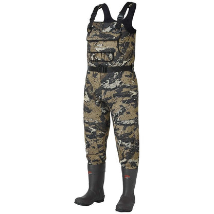 Bassdash Bare Camo Neoprene Chest Fishing Hunting Waders for Men with 600 Grams Insulated Rubber Bootfoot