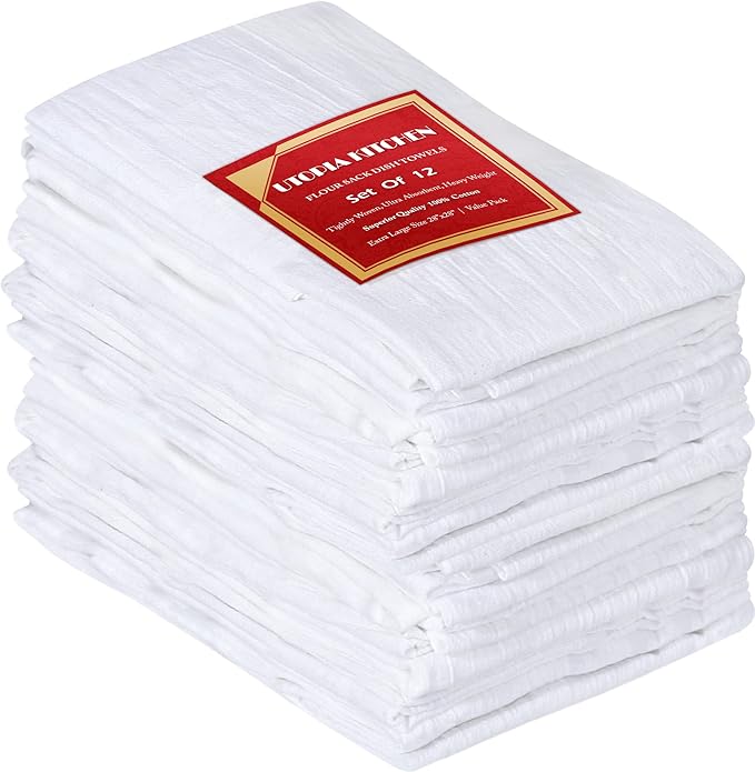 Utopia Kitchen White Flour Sack Towels 100% Cotton Tea Towels