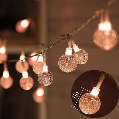 Color Changing String Lights Plug in, 33ft 60LED Connectable Crystal Globe String Light Remote, Decorative Outdoor Twinkle Lights for Girl Gift Bedroom Patio Garden Tent Camp Party Christmas Décor