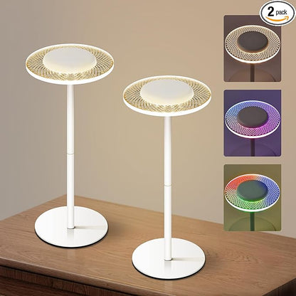 LOFTEK Cordless Table Lamps Set of 2, Rechargeable Table Lamp, Up to 55 Hrs Ultra-Long Battery Life, Eye-Friendly, Touch Dimming, Portable Wireless Ambient Lighting (Pure White, 2 Pack)