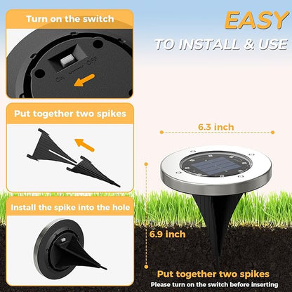 INCX Halloween Solar Lights Outdoor,12 Pack Solar Pathway Lights with Auto On/Off，Waterproof & Anti-Rust Landscape Lighting for Garden, Yard, Patio, Deck - Halloween Decorations,Purple