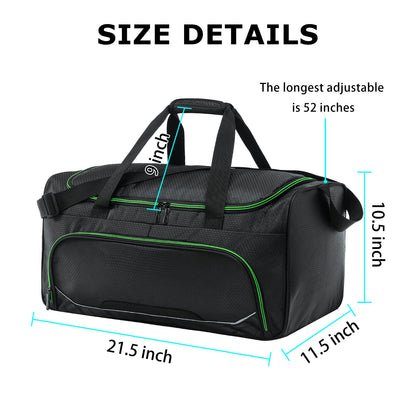 Gym Bag for Men - 55L Black Durable Large Duffle Bag for Travel, Workout, Fitness & Sport