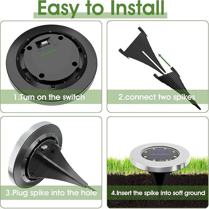 INCX Solar Lights Outdoor Waterproof,12 Pack Solar Lights for Outside, Solar Garden Lights Landscape Lighting for Patio Pathway Lawn Yard Deck Driveway Walkway, Warm White