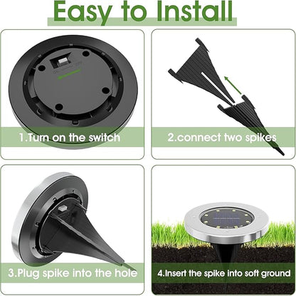 INCX Solar Lights Outdoor Waterproof,16 Pack Solor Ground Light for Outside, Solar Garden Lights Landscape Lighting for Patio Pathway Lawn Yard Deck Driveway Walkway, Warm White