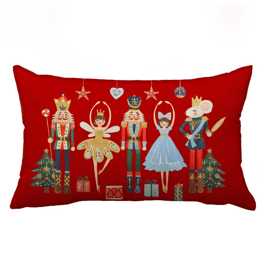 Rguct Christmas Pillow Covers 12x20 Inch Red Nutcracker Christmas Decor Winter Holiday Party Cushion Case Decoration for Sofa Couch