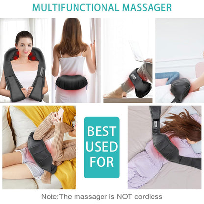 AERLANG Fathers Day Dad Gifts Neck Massger,Shiatsu Neck and Back Massager with Heating Neck and Shoulder Massager Deep Kneading Pillow for Massage Home Office Car Use Gifts for Women Men Dad Mom