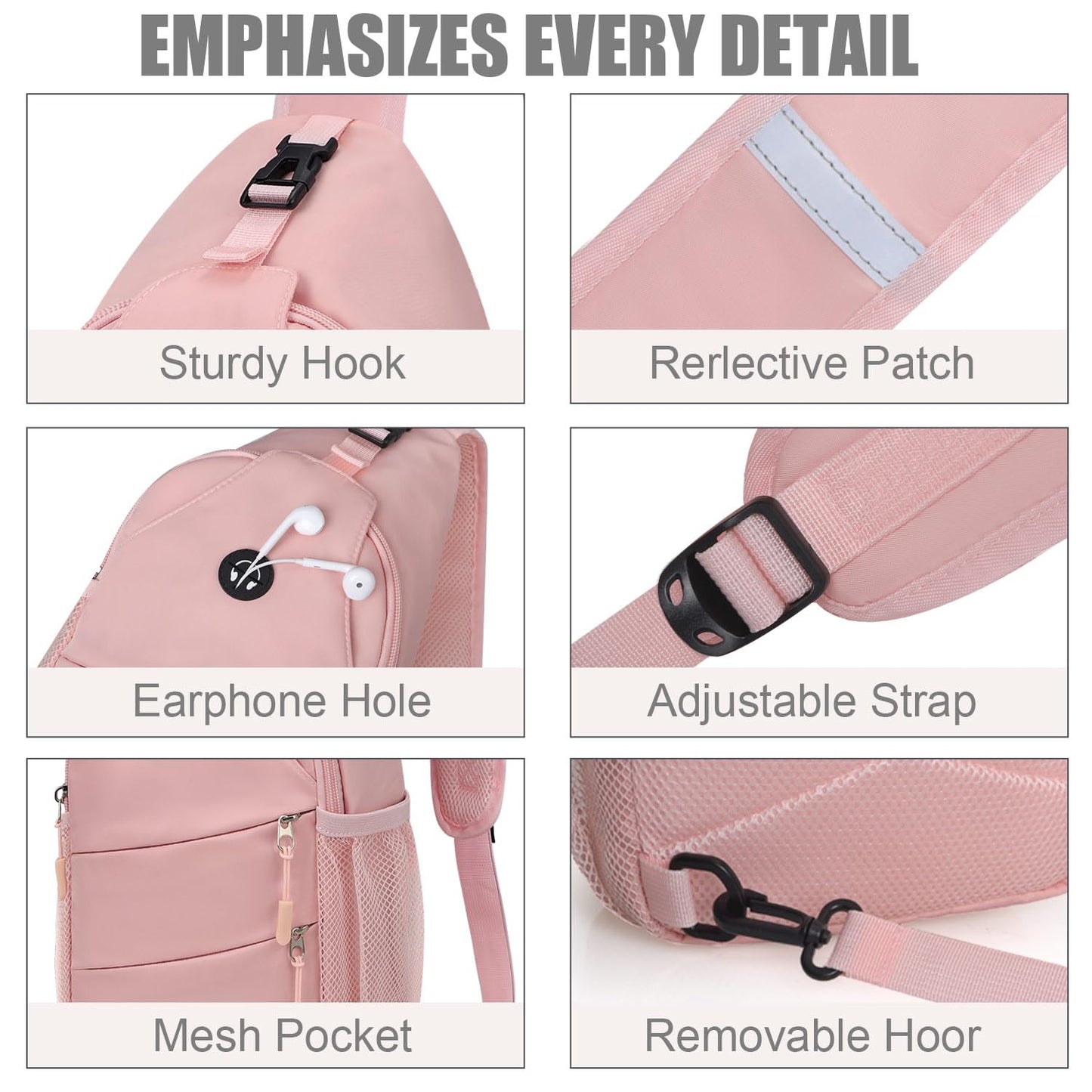 Crossbody Bags for Women Men Trendy Sling Bag Bakpack Casual Chest Bag with Convertible Shoulder Strap