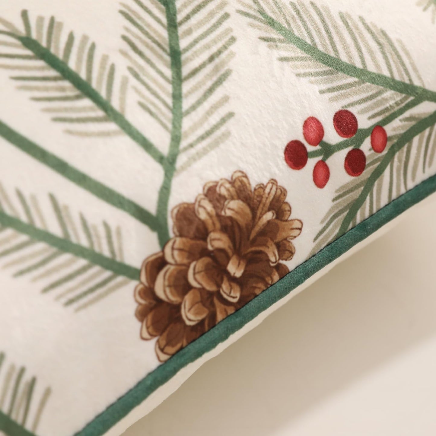 ISAENNE French Chrismas Velvet Throw Pillow Cover,Set of 2,18"x18"-Carol B