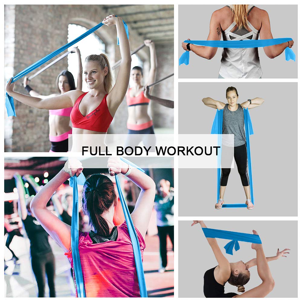 A AZURELIFE Resistance Bands,Professional Long Non-Latex Elastic Stretch Bands,Exercise Bands for Physical Therapy, Yoga, Pilates, Rehab, at-Home or The Gym Workouts, Strength Training