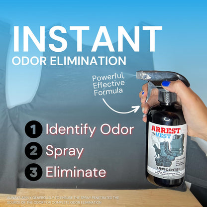 Arrest My Vest Military Grade Odor Eliminating Spray for Body Armor, Tactical Gear, and K9 Equipment. Safe on All Ballistic Vests, Fabrics, & Police Gear - 6 Pack Mix 4 oz Bottles