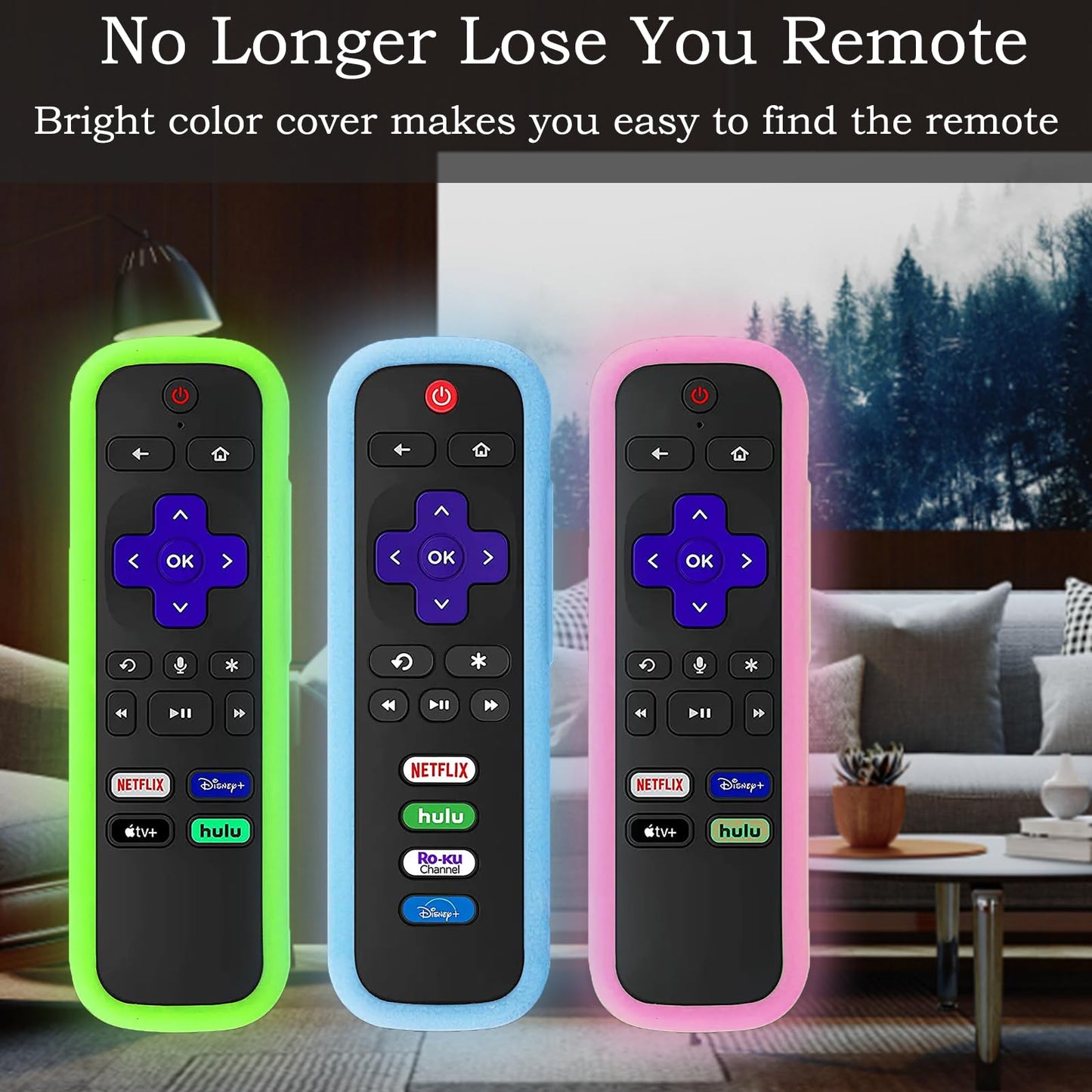 Silicone Protective Controller Cover fits for Roku TV Voice Remote | Element Roku | Westinghouse Roku TV Controller Cover,Glow in The Dark