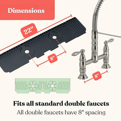 2 Hole Kitchen Sink Splash Guard Wide-Modern Faucet Mat