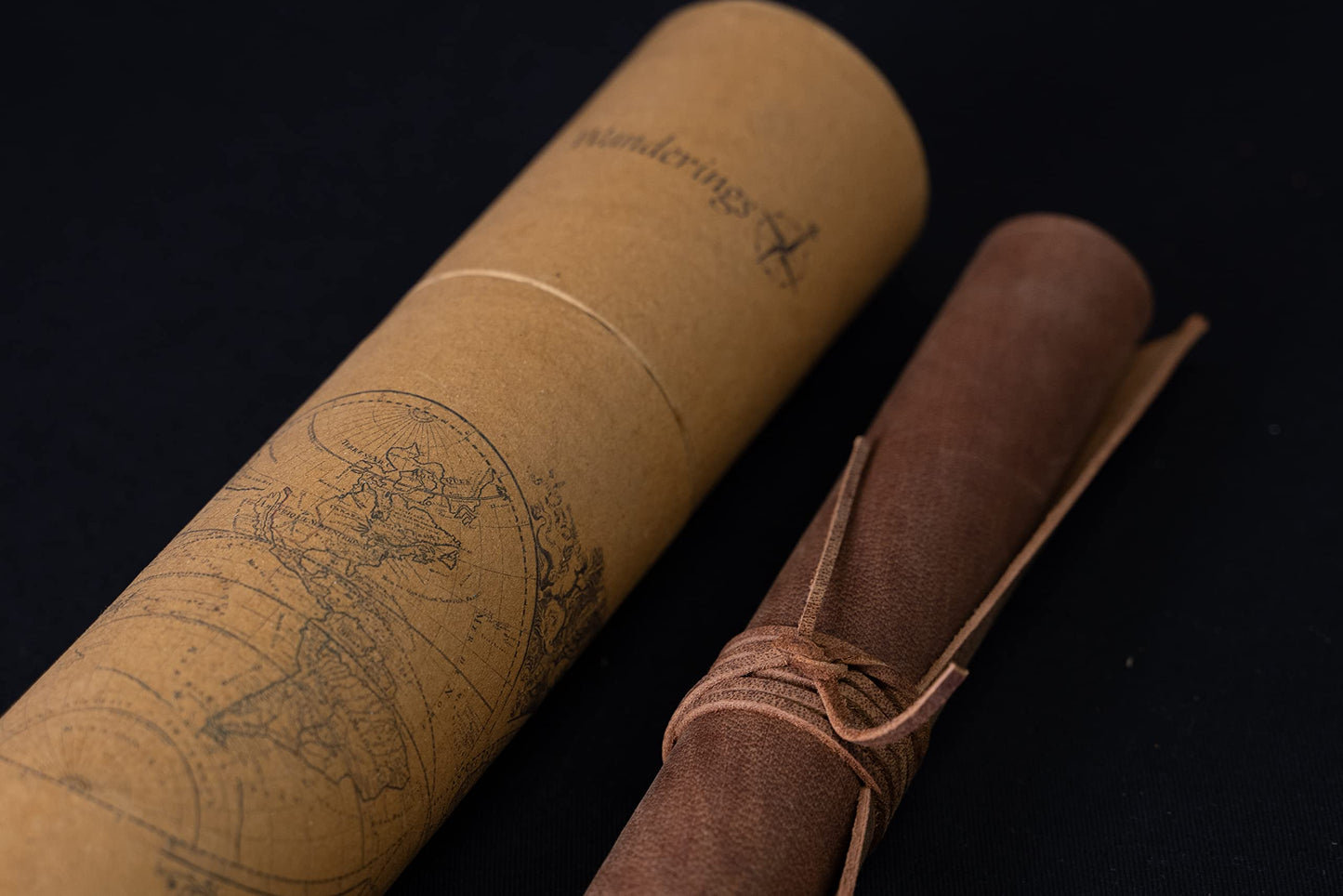 Wanderings 12" x 24" Genuine Leather Sheet + 36" Leather Cord – Premium Full Grain Vegetable Tanned Tooling Leather for Crafting Wallets, Jewelry, Straps, Earrings, Covers & DIY Projects