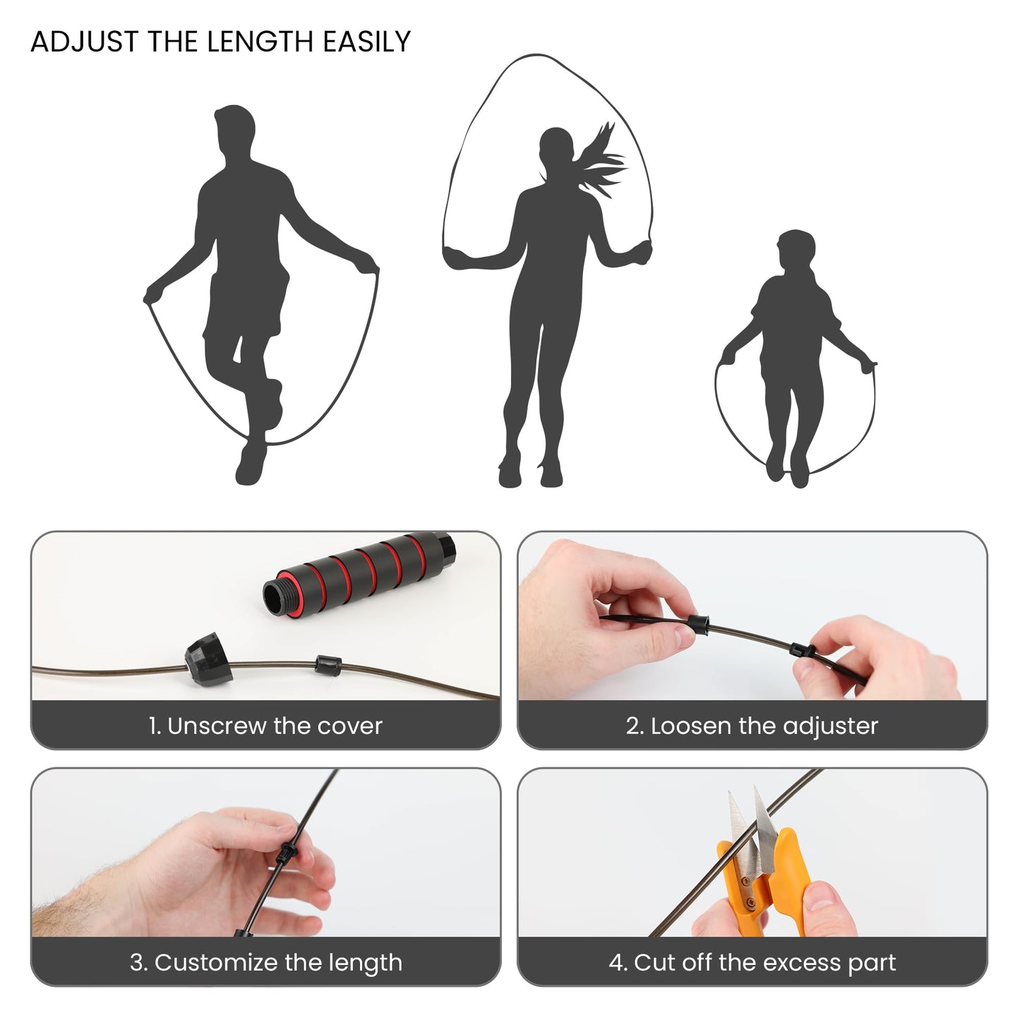 Limm Adjustable Jump Rope for Workout - All-Purpose Exercise Jump Rope Kids & Adults Love with Tangle-Free, Comfortable Foam Handles - Best Slimming, Cardio & Endurance Training