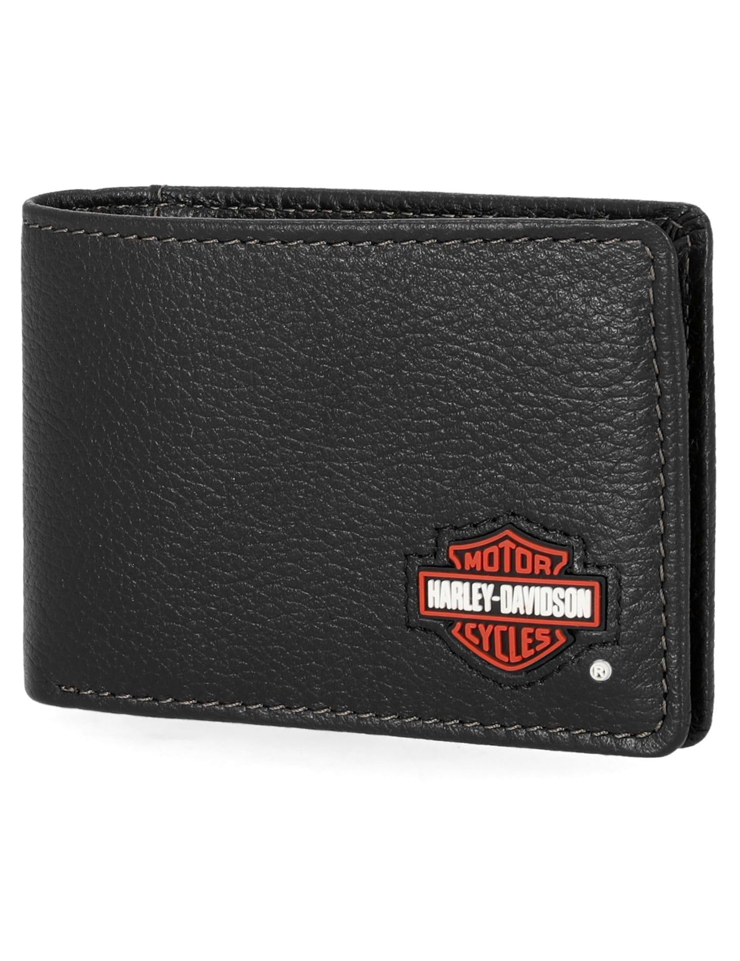 Harley-Davidson Men's Genuine Leather Rfid Blocking Billfold Slim Front Pocket Wallet
