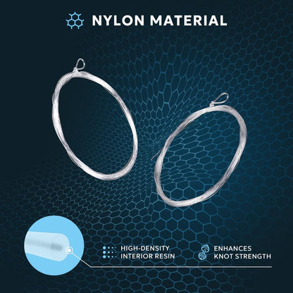 SF 10FT 30lb Pre-Tied Loop Saltwater Tapered Leader Fly Fishing Low Visibility High Strength Clear Nylon for Saltwater Bonefish Permit