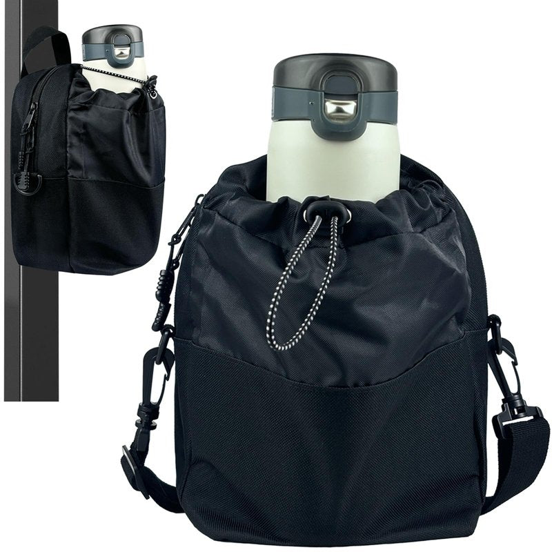 AKIZUKI JOO Magnetic Gym Bag with Water Bottle Holder | Magnetic Gym Water Bottle Bag 64oz Capacity | 4 Built-in Magnets & Adjustable Shoulder Strap for Sports Fitness Travel