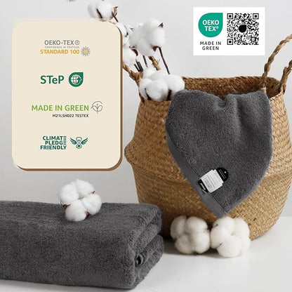 SEMAXE Grey Bath Towel, 100% Cotton Towel