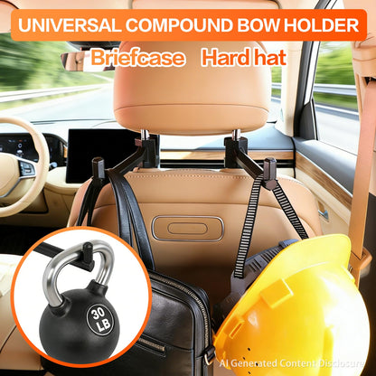 ORAPBOT Bow Hanger for Truck, 2 Set Archery Hunting Shooting Bracket Headrest Mount,Universal Compound Bow Holder for Vehicle Storage and Hunting Transport