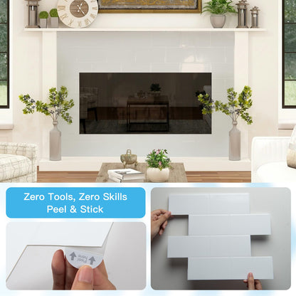 Art3d 10-Pack Heavy-Duty Peel and Stick Backsplash, 12.6 x 10.6 Inch Stick on Wall Tiles for Kitchen Bathroom Countertop Decor, White