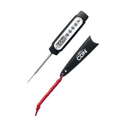 CDN Digital Thermometer | NSF Certified | ProAccurate® | 5" Stem with Protective Sheath | For Meat, Poultry, Candy | Easy One-Button Operation | DT392