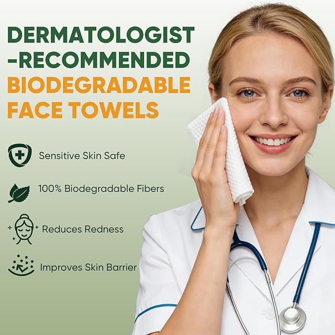 100 Ct Face Towels Disposable, Facial Towelettes