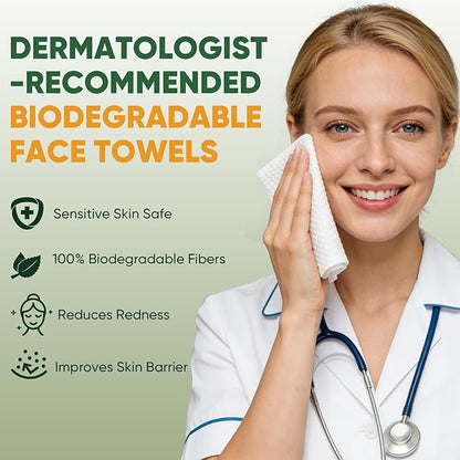 100 Ct Face Towels Disposable, Facial Towelettes