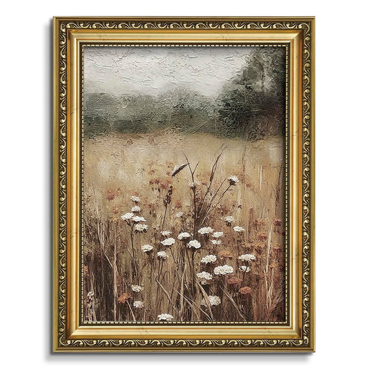 AIMAILON Golden Wall Art Framed for Living Room, Vintage Fall Landscape Wall Picture Decor Prints, Botanical Home Decor Framed Artwork, Bedroom, Kitchen, Bathroom, Office, Hotel, Resturant 8x10