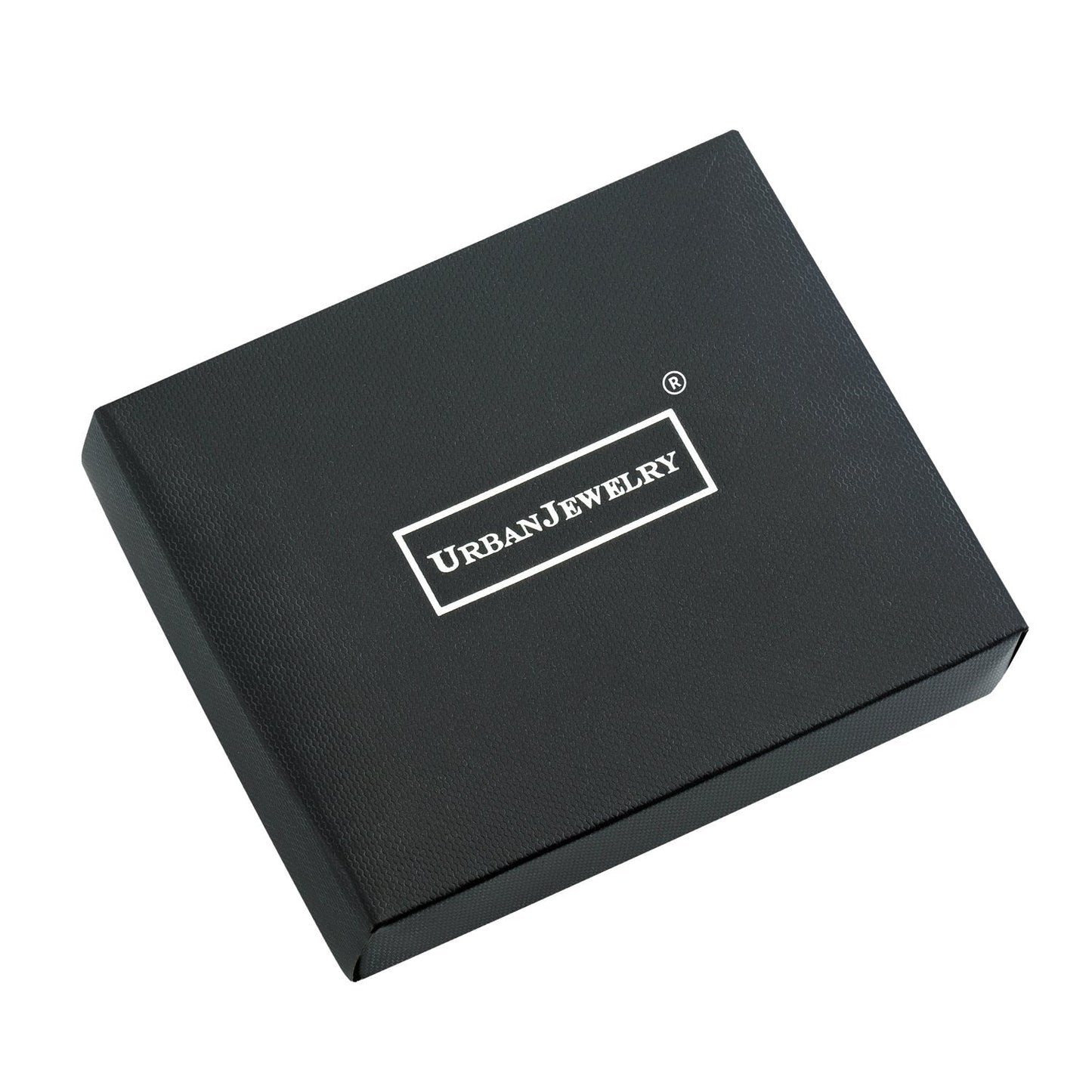 Urban Jewelry Braided Black Genuine Leather Bracelet with Locking Stainless Steel Clasp (Black, Silver, Length 8")
