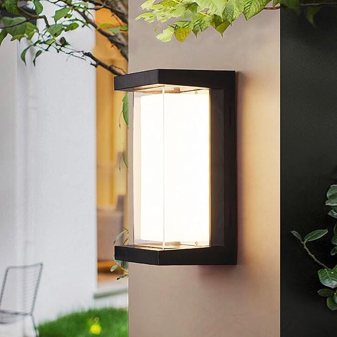24W Porch Lights Outdoor 2160LM Modern Exterior Lights Fixtures 3CCT 3000K/4000K/6000K Black Outdoor Wall Lights LED Wall Mount Sconce for Garage Front Door Porch Hallway Doorway 2 Pack