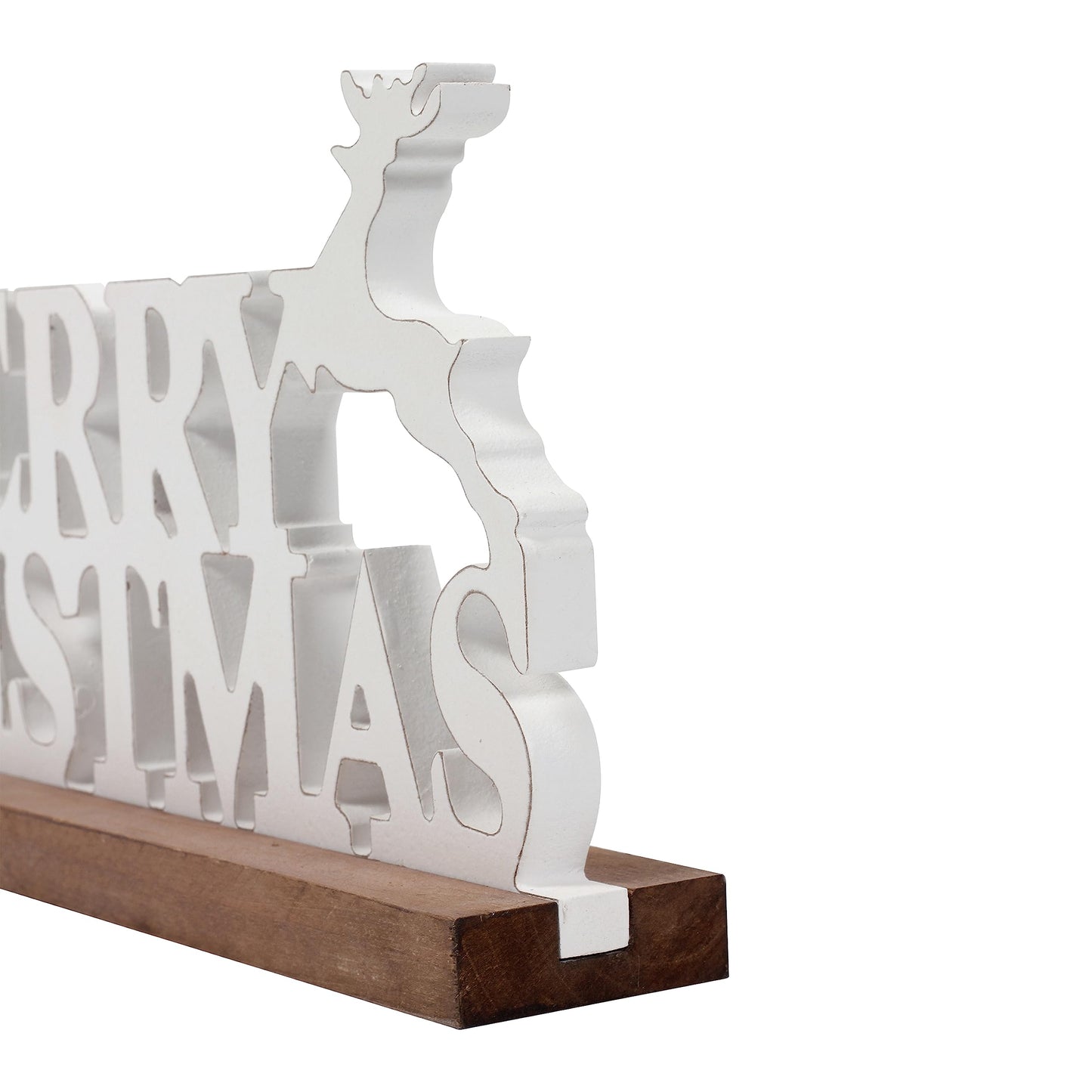Sintosin Rustic Merry Christmas Signs for Home Decor 16 Inches, Farmhouse Wooden Noel Christmas Decor, Distressed Winter Decoration with White Tree and Deer for Tabletop Living Room