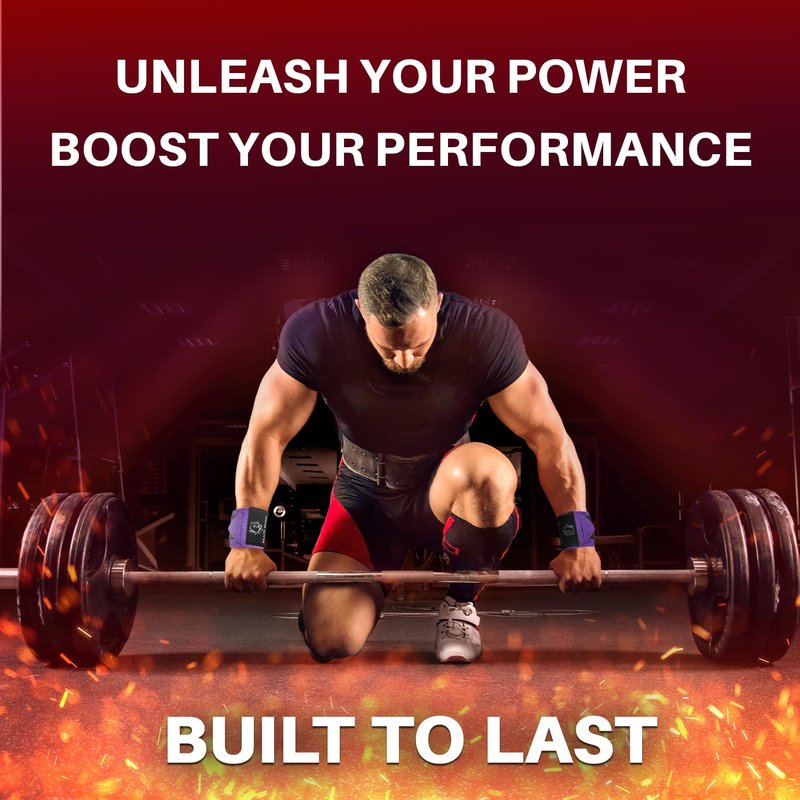 TECEUM Weightlifting Wrist Wraps with Thumb Loop – Black and Red – Arms on Fire – 18 inch – Heavy-Duty Workout Wrist Support & Protection – Ideal for Powerlifting, Strength Training, Bodybuilding