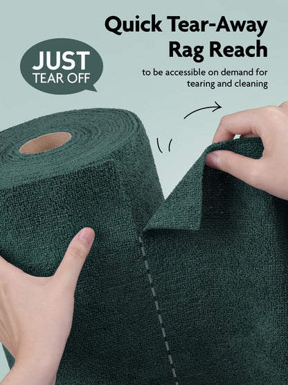 Fantasticlean Microfiber Cleaning Cloth Roll -150 Pack, Tear Away Microfiber Towels, 12" x 12", Reusable, Washable, Ultra Absorbent Dishcloth for Home Supplies, Car, Pet, Kitchen (2 Rolls of Grey)