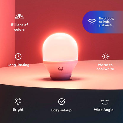 LIFX Color, A19 800 lumens, Wi-Fi Smart LED Light Bulb, Billions of Colors and Whites, No Bridge Required, Compatible with Alexa, Hey Google, HomeKit and Siri (2 Pack)