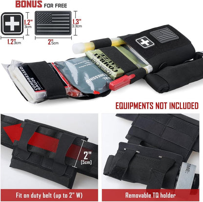 LIVANS Tactical First Aid Micro Trauma Pouch - Small EDC Medical Bag with Tourniquet for Duty Belt | Hunting & Survival Gear