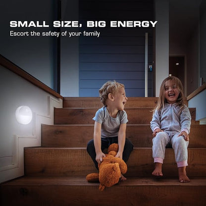 EverBrite LED Motion Sensor Night Light, Automated On & Off, Cool White Motion Activated LED Night Light for Kitchen, Bathroom, Stairs, Bedroom - with 18 AAA Batteries, 6-Pack