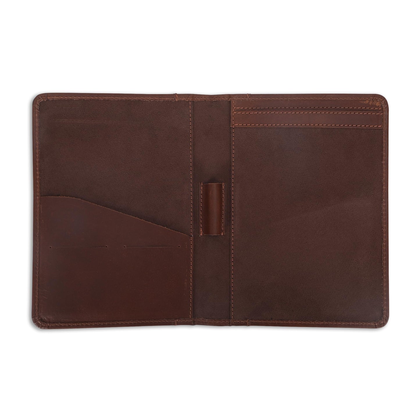 CestAntiQ Leather Junior Padfolio for Men Women Business Portfolio Folder Compact 5 x 8 Legal Pad Organizer with Pen Loop Professional Resume Interview Document Holder Padfolio (Tan)