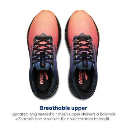 Brooks Women’s Ghost 17 Neutral Running Shoe - Night/Blue/Papaya - 6 Medium