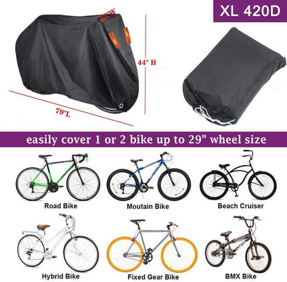 Indeed BUY Bike Cover for 1, 2 or 3 Bikes Waterproof Bicycle Cover Outdoor Bike Storage Covers XL XXL 420D Heavy Duty Rain Sun UV Wind Proof for Mountain Road Electric Bike etc