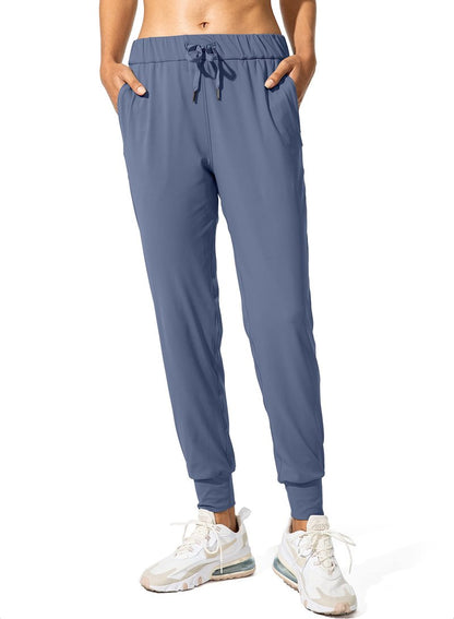 SANTINY Women's Joggers Pants Pockets Drawstring Running Sweatpants for Women Lounge Workout Jogging(Slate Blue_XXL)