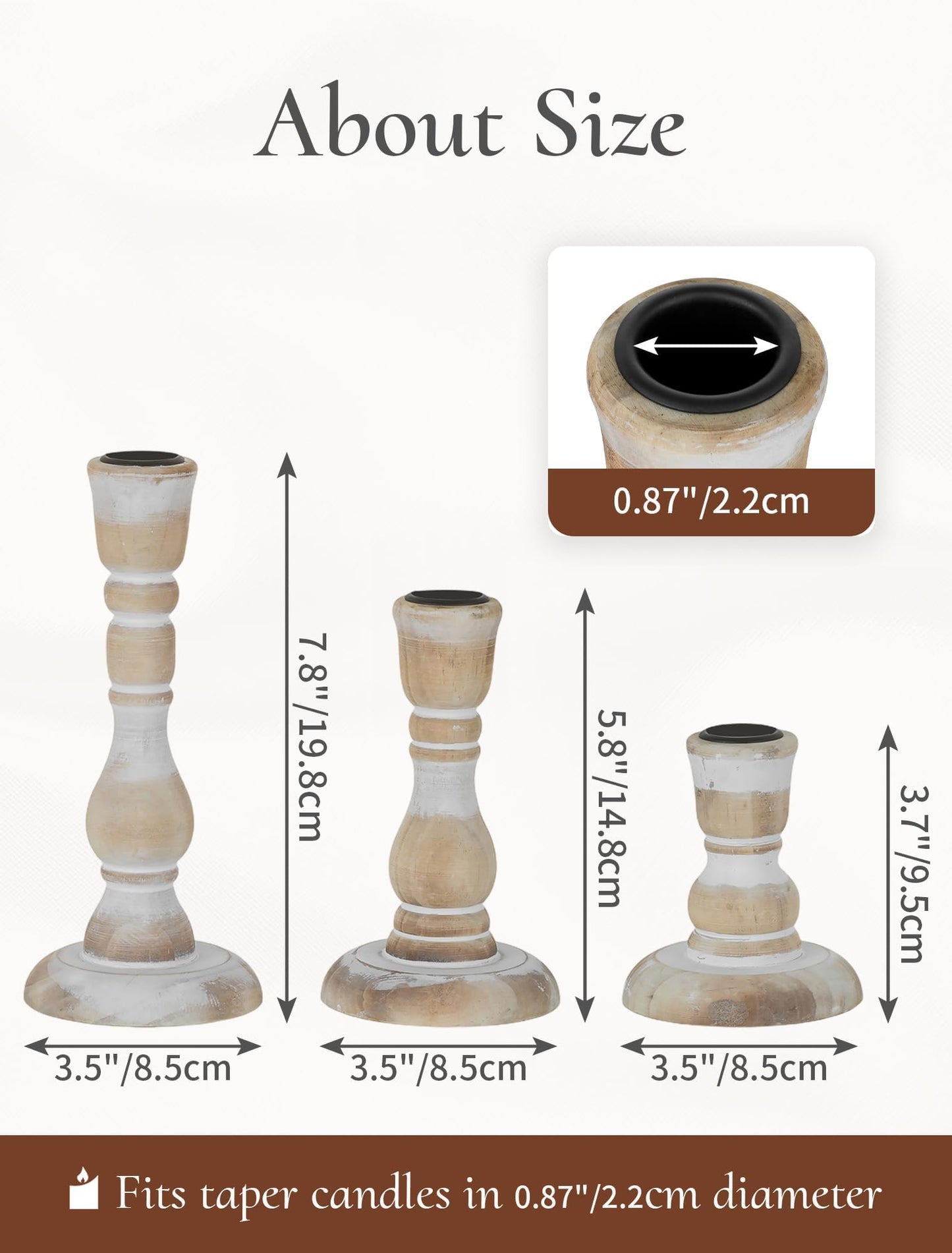 Inweder Wooden Candlestick Holders Rustic: Farmhouse Wood Taper Candle Holders Boho Candle Sticks Holder Fall Decor for Dinning Table Mantle Party Holiday Christmas Wedding Home Set of 6