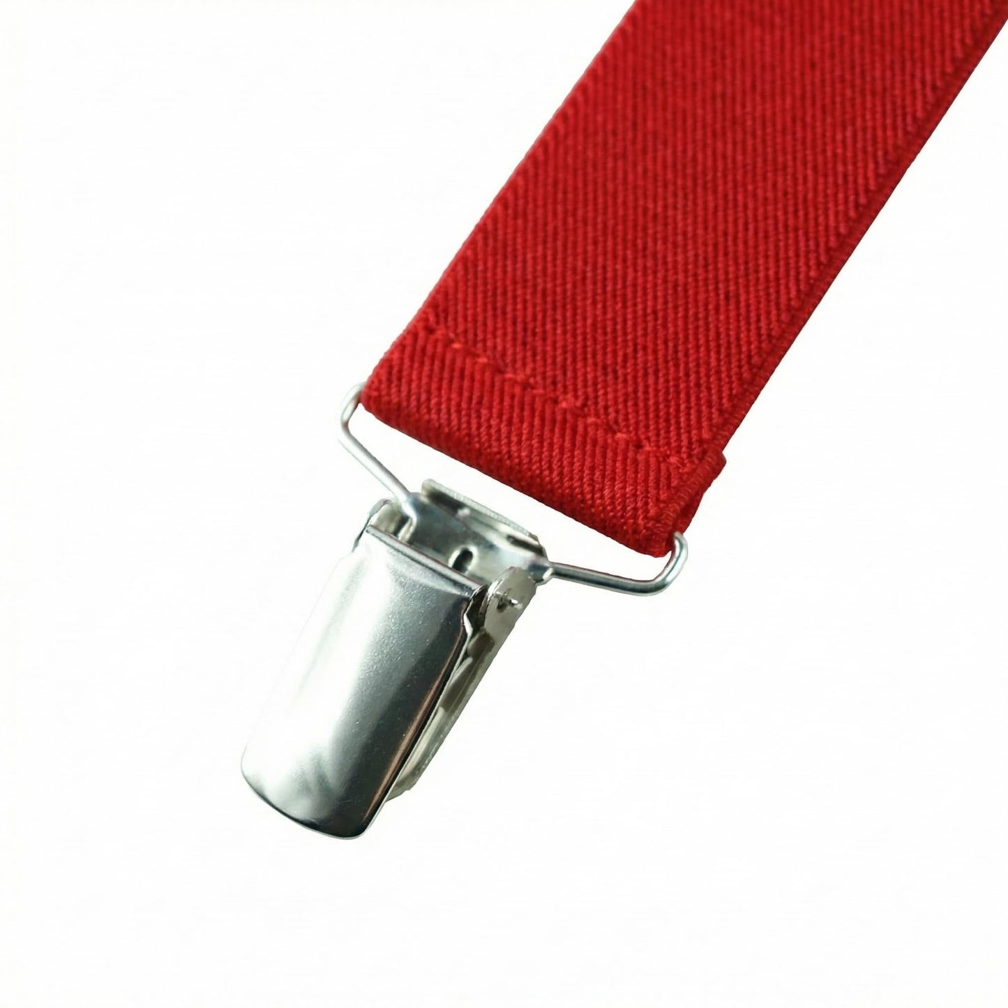 SUITUA Suspenders for Men 1¼" Classic X-Back Clip-on - Adjustable Elastic Suspenders for Jeans, Dress Pants, Wedding & Groomsmen (Red)