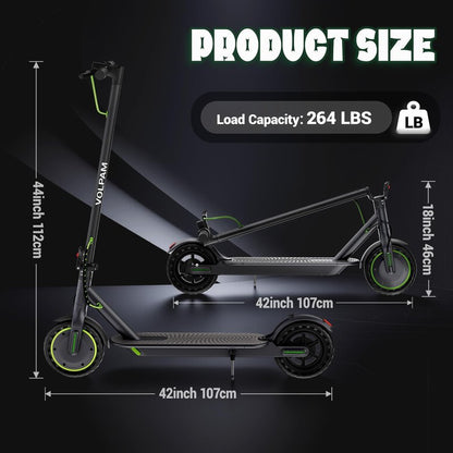 VOLPAM Electric Scooter with 8.5"/10" Solid Tire, 350W/500W Powerful Motor & 19/22 MPH Top Speed, 16-28 Miles Long Range, Folding E Scooter Choice