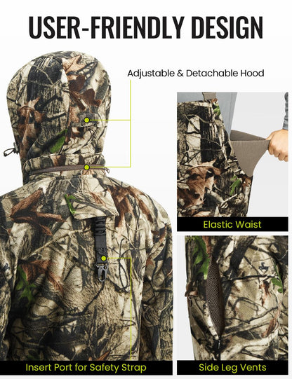 TIDEWE Hunting Clothes for Men, Silent Water Resistant Hunting Jackets and Bibs, Next Camo G2, XL